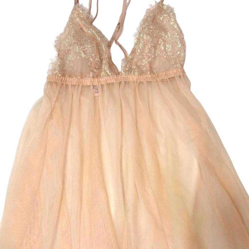 Victoria's Secret Babydoll Top Camisole Soft Pink Lace Cups Small